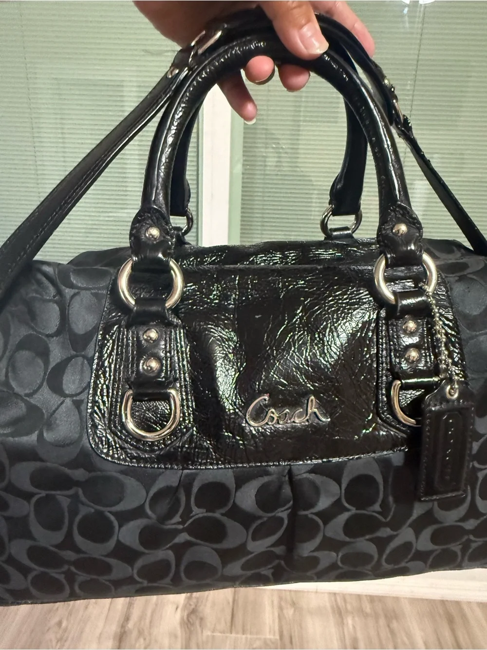 Coach Black Signature Satchel Bag